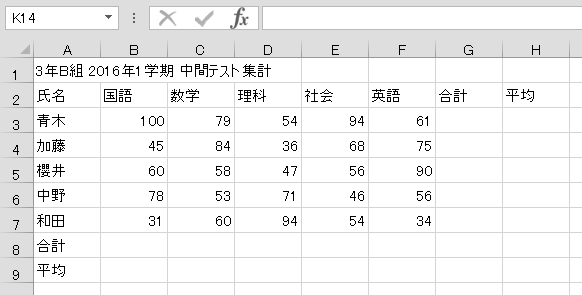 データを入力
