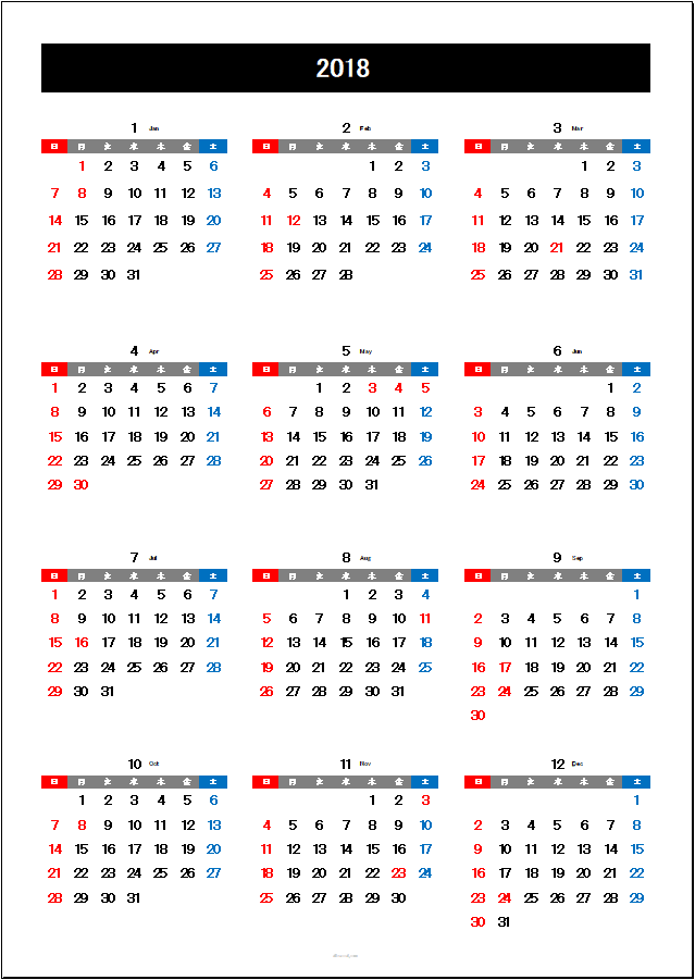 カレンダー 2020 エクセル Excel のカレンダー