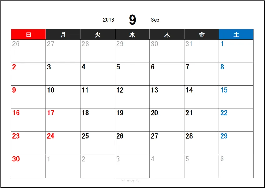 EXCEL 月間 カレンダー デザイン
