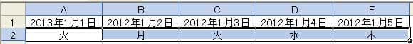 エクセルで曜日を自動表示させる
