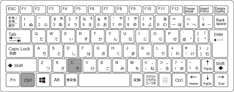 セルのコピー（複製）のショートカットキーは【Ctrl】+【C】