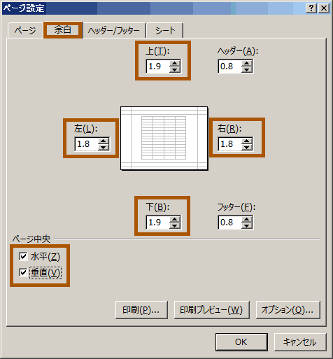 ［余白］タブ