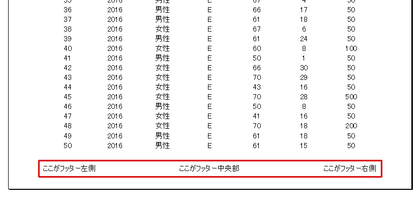 【知識】エクセルのフッターとは？