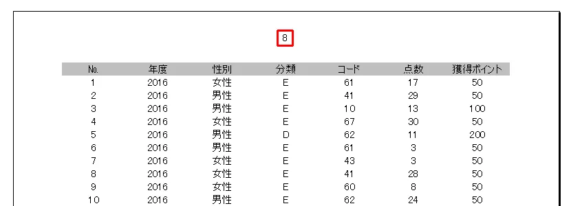 エクセルの印刷時にヘッダーやフッターに表示できる情報「ページ数」